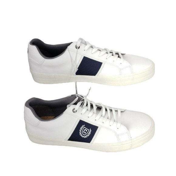 Chaps Hodge Ross Sneakers Shoes Cream White Navy Mens Size 10.5 10 1/2 - Picture 1 of 11